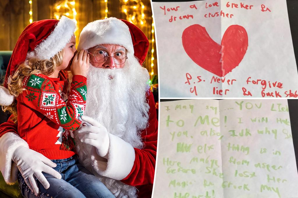 Girl, 8, writes angry letter to parents after asking about Santa: 'You're a dream breaker'