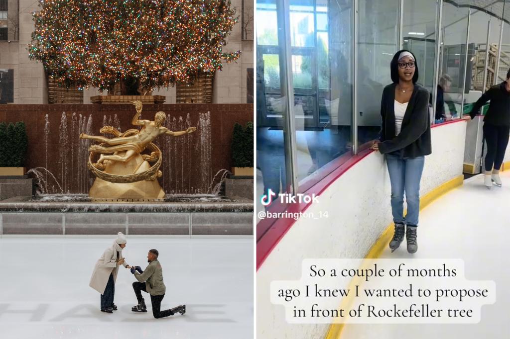 Exclusive | Touching video shows a man's journey teaching his fiancee to ice skate - so he can propose at Rockefeller Center