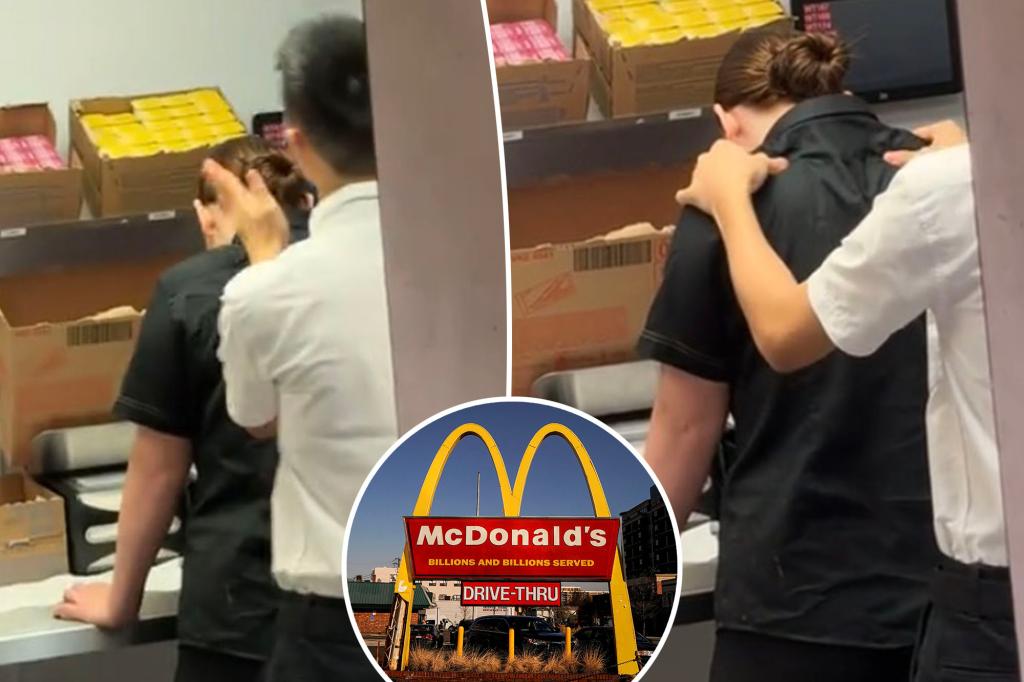 McDonald's workers were caught in the middle of a confusing and intimate act in front of customers