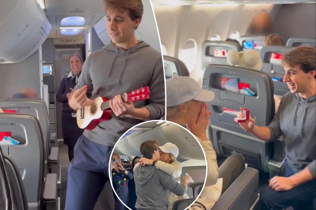 Pennsylvania CEO recreates 'The Wedding Singer' scene to propose to girlfriend mid-flight