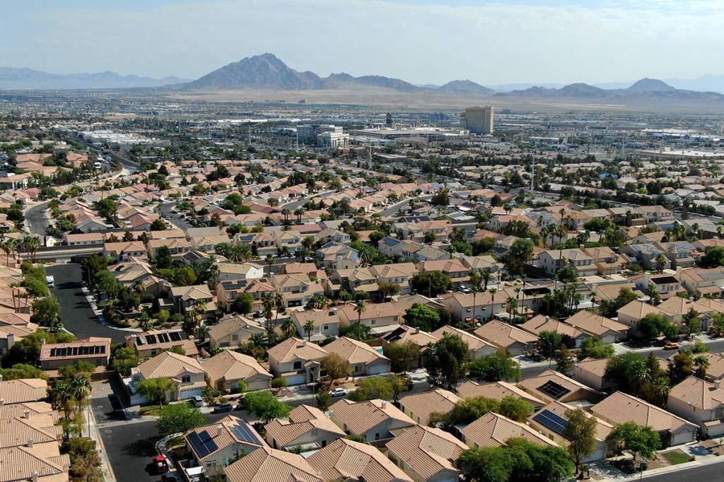 An aerial view of housing near American Pacific Drive in Henderson. (Magazine-Magazine/Las Vegas File)