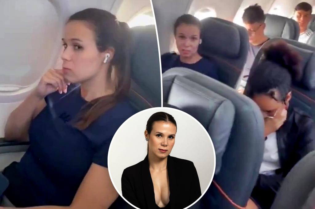 I wouldn't change the plane sites with the baby crying a passenger, so she shamed me in the video - I can sue mother to be too rude