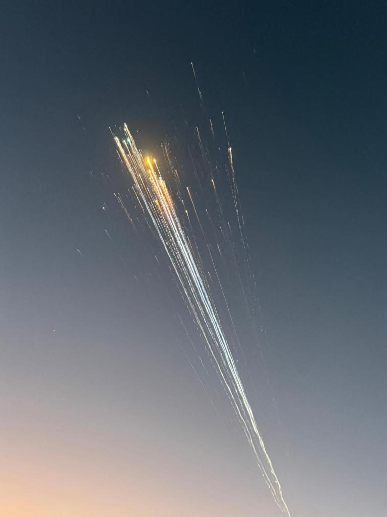 Waste by the Spacex Star is seen in the sky near Providence, the Turks and Caicos on January 16, 2025.