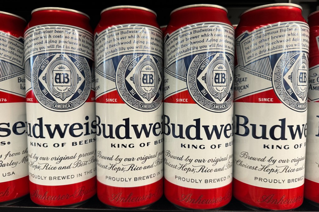 Budweiser cans are seen at the Las Vegas grocery store, the United States on November 17, 2023.