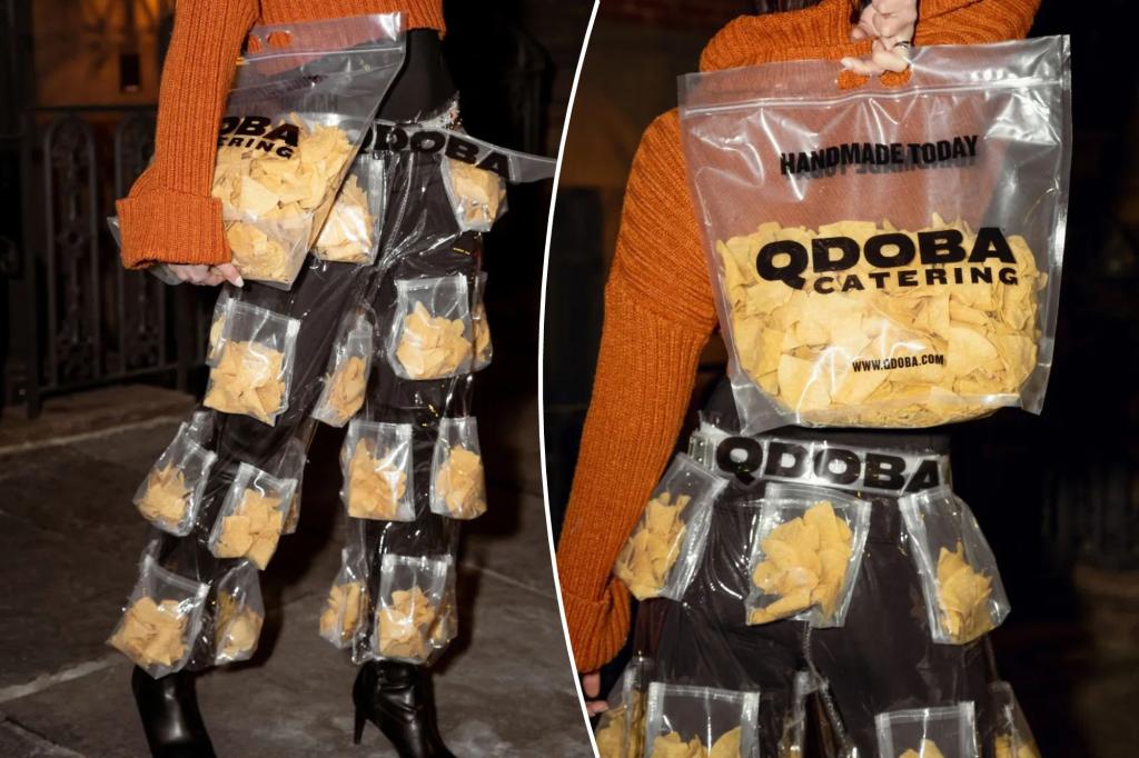 Will you wear these 'chip pants' with luggage to hold tortilla?