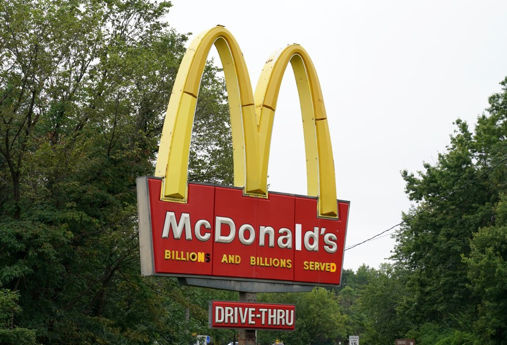 A great sign of the McDonald's restaurant with the yellow logo in Bloomfield, NJ, get on August 29th 2021