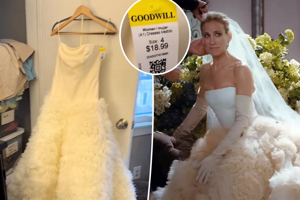 Sarah Jessica Parker's iconic wedding dress from 'sex and the city' Film found in the thrift store for $ 19