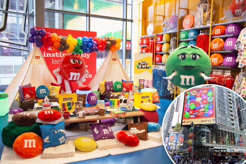 M&M will allow you to have a sleep at the Times Square store in NYC