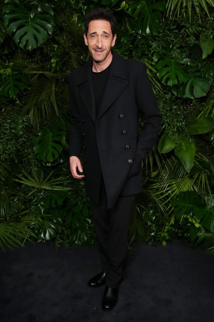 Adrien Brody arrives at the 16th Annual Oscar Dinner of Chanel on Saturday, March 1, 2025, at the Beverly Hills Hotel in Beverly Hills