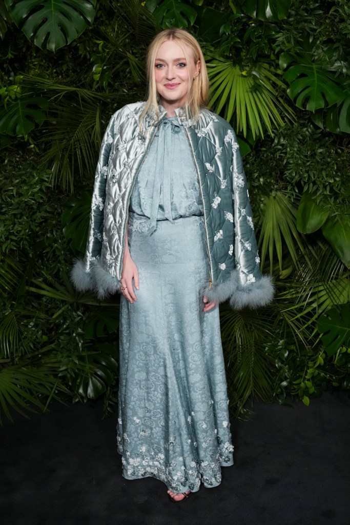 Dakota Fanning arrives at the 16th Annual Oscar Dinner of Chanel on Saturday, March 1, 2025, at Beverly Hills Hotel in Beverly Hills