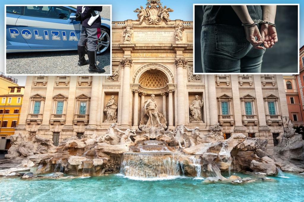 The drunk tourist gets a diving into the Trevi source of Rome - and is stopped for life after clashing with the cops: 'Alcohol was obviously involved'