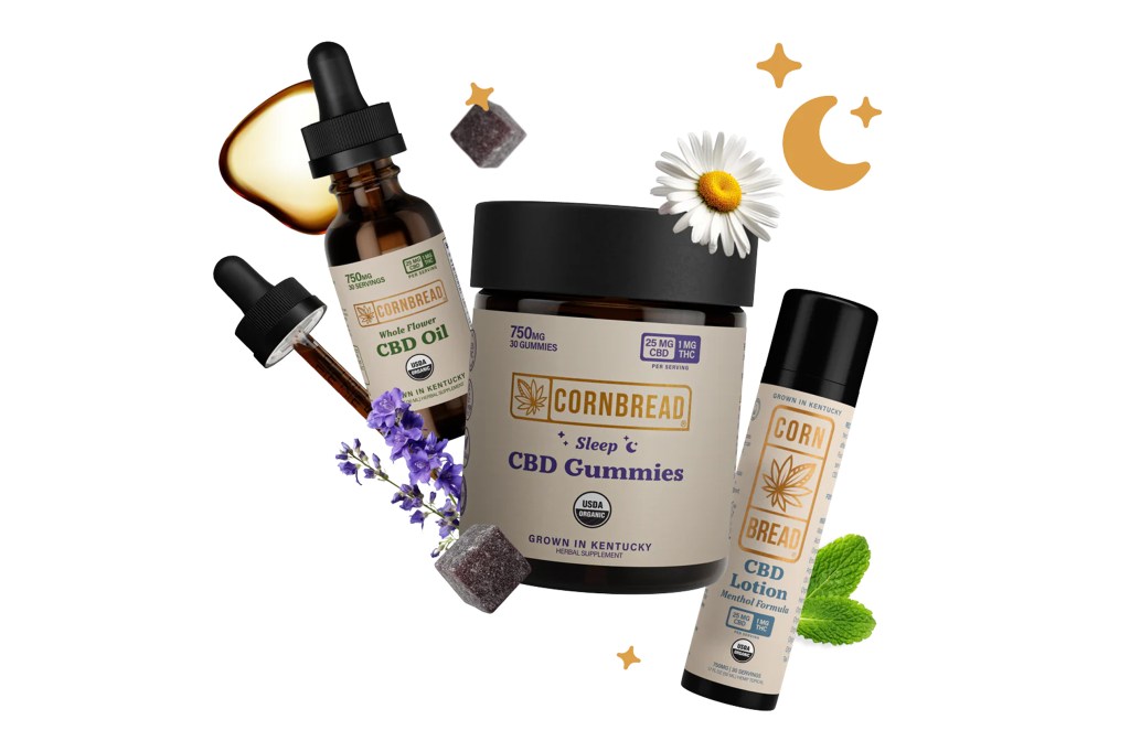 A set of bottles with different types of CBD products