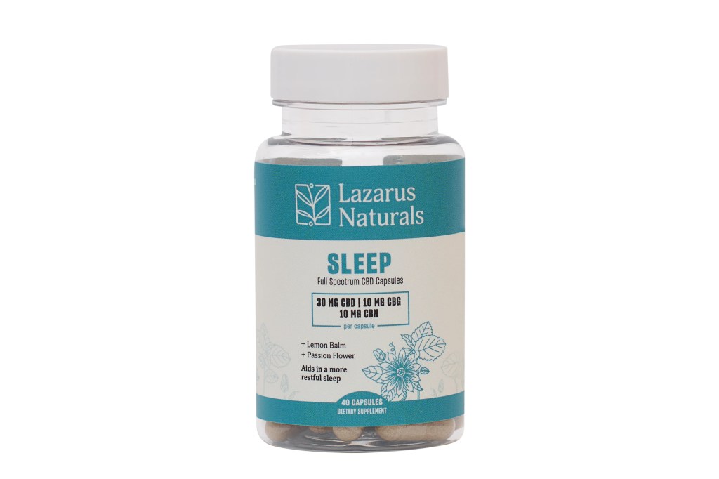 A pill bottle with a label called lazarus