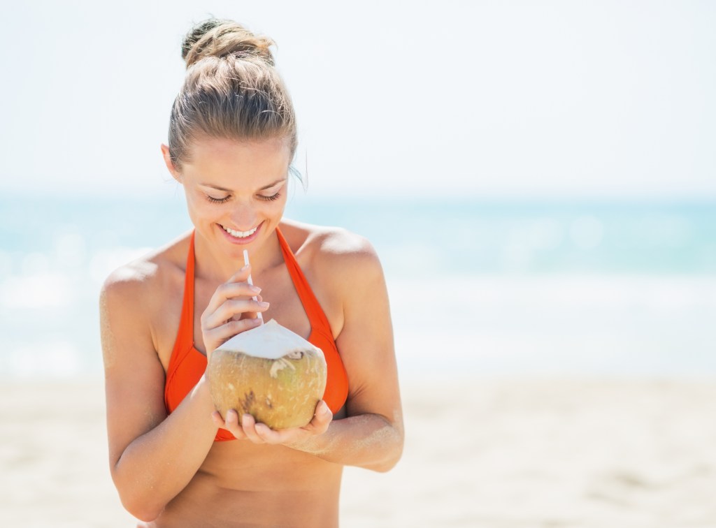 The woman who drinks coconut water 